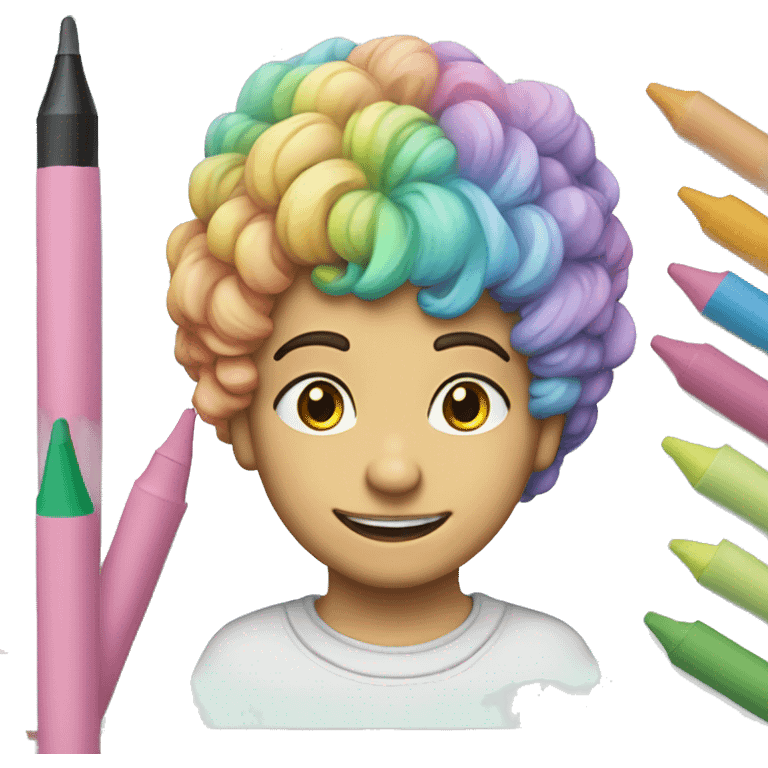  Pastel colored Markers and a coloring book emoji