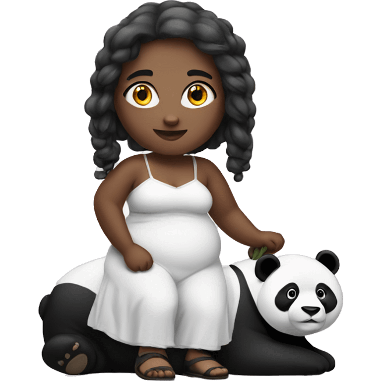 Big girl on panda emoji