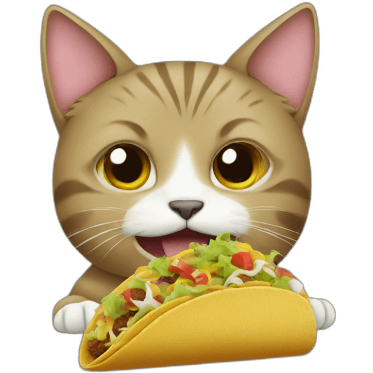 cat eating a taco emoji