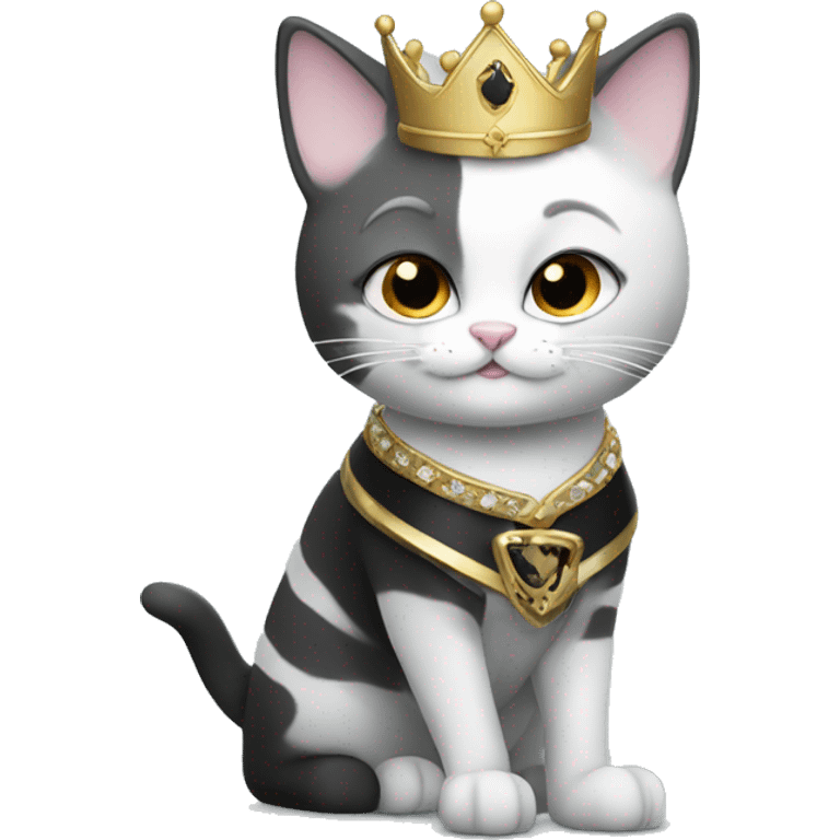 PRINCESS CAT WITH BLACK AND WHITE SKI emoji