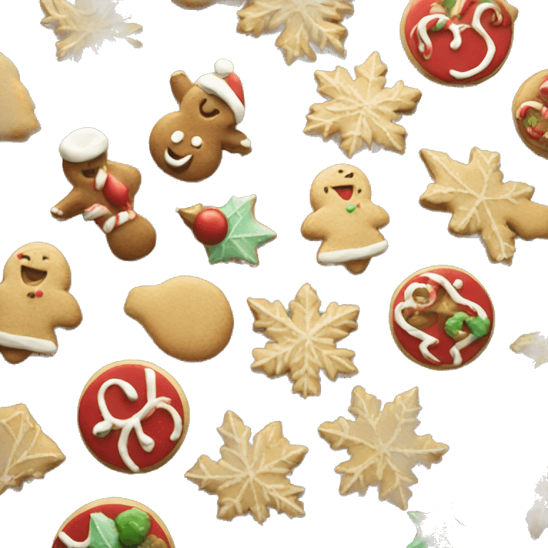 christmas cookies, decorated emoji