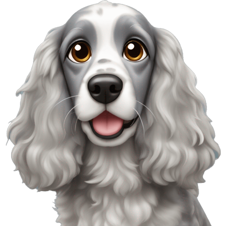 grey merle cocker spaniel emoji