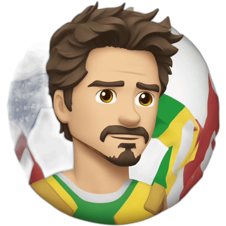 Tony Stark segurando bandeira do Brasil emoji