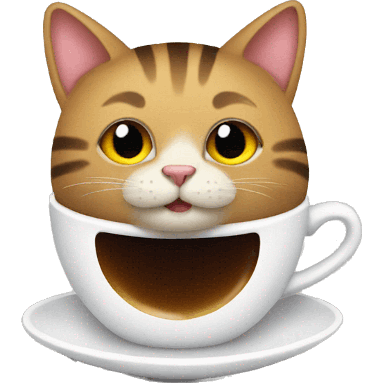 Coffee with cat emoji