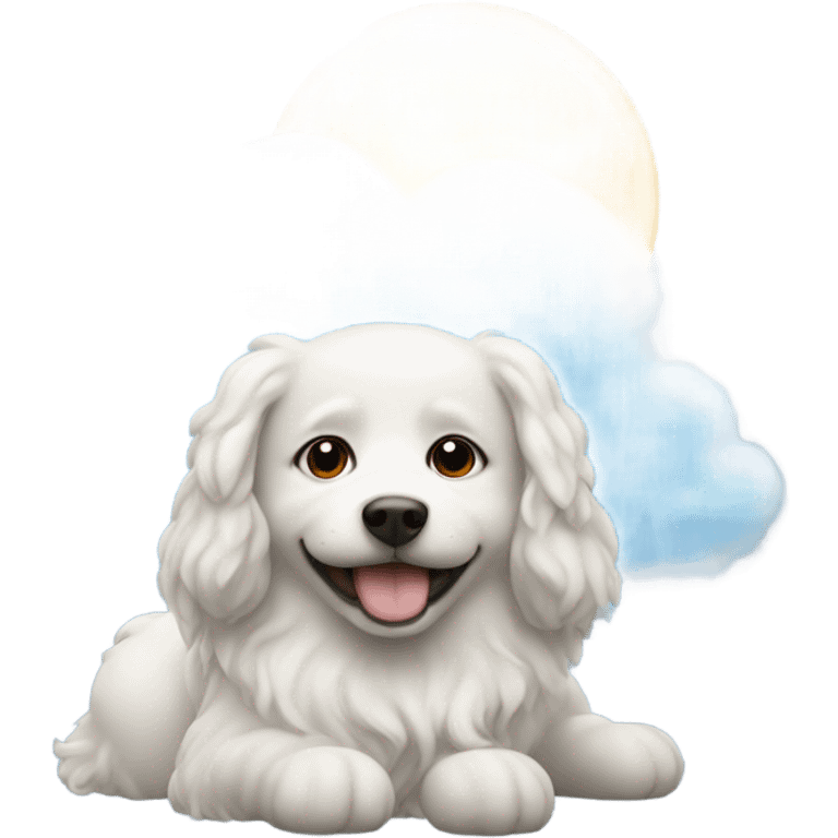 Cloud dog with sun emoji