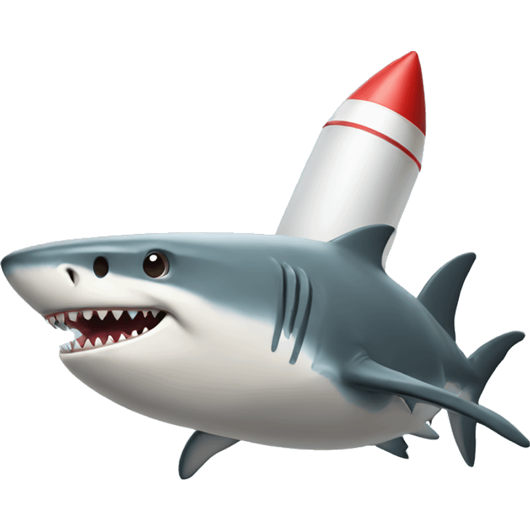 shark riding rocket  emoji