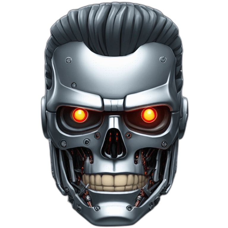 Terminator t-800 half human face emoji