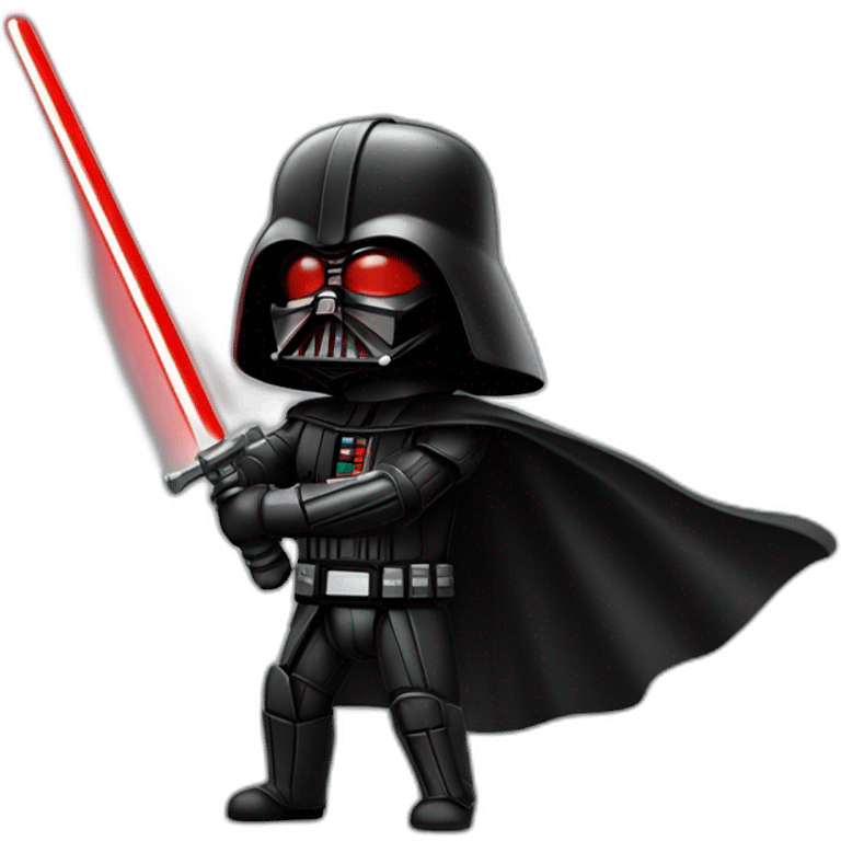 dark vador qui tien un sabre laser rouge emoji