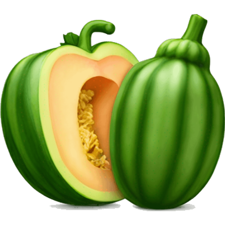 A Zucchini on a peach emoji