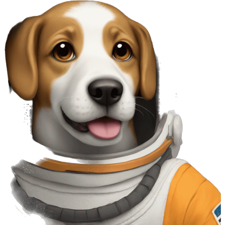 happy dog in an astronaut helmet emoji