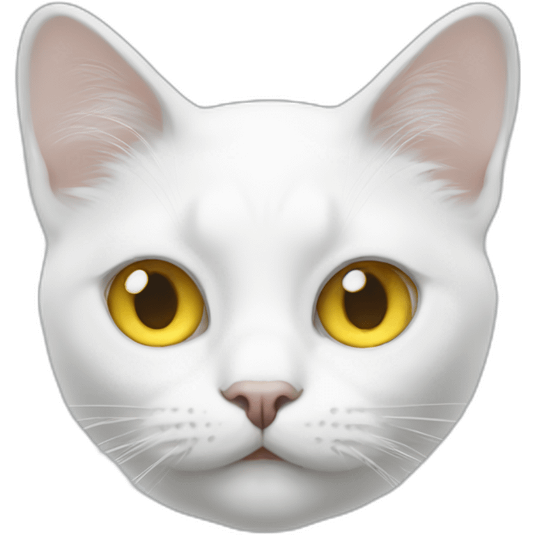 White cat with one eye yellow one eye blue emoji