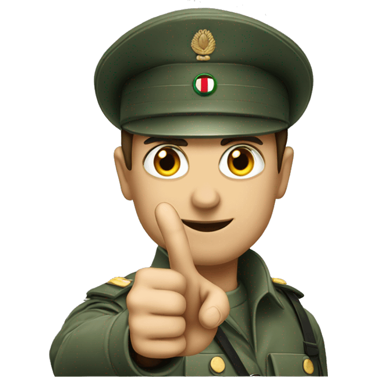 italian soldier pointing at you with hand emoji