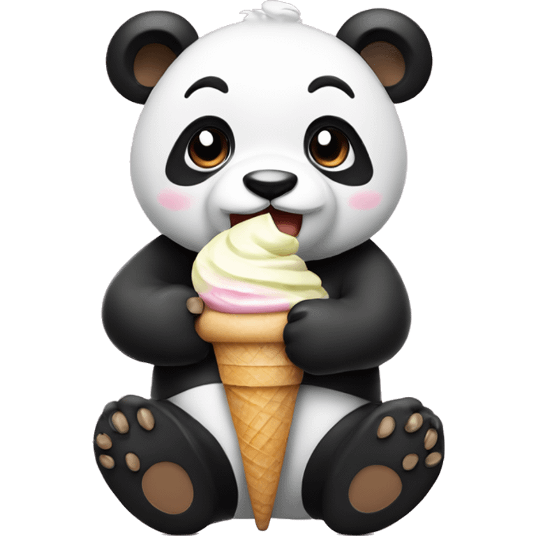 Panda eating ice cream emoji