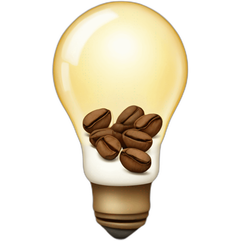 light bulb with coffee beans emoji