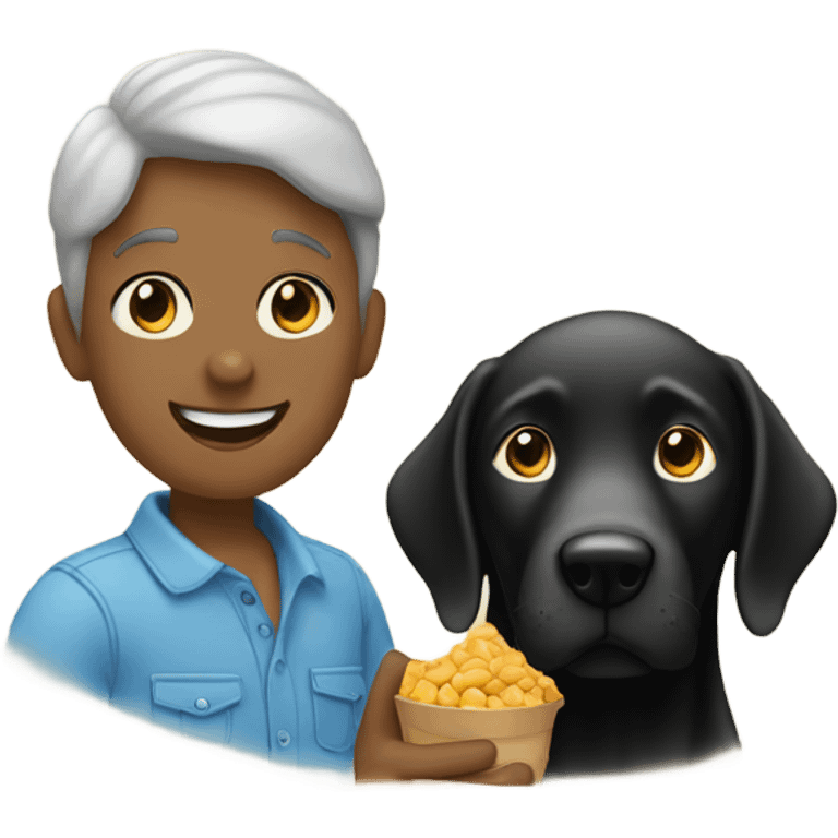 parents with peanut giving a thumbs up and a black lab emoji