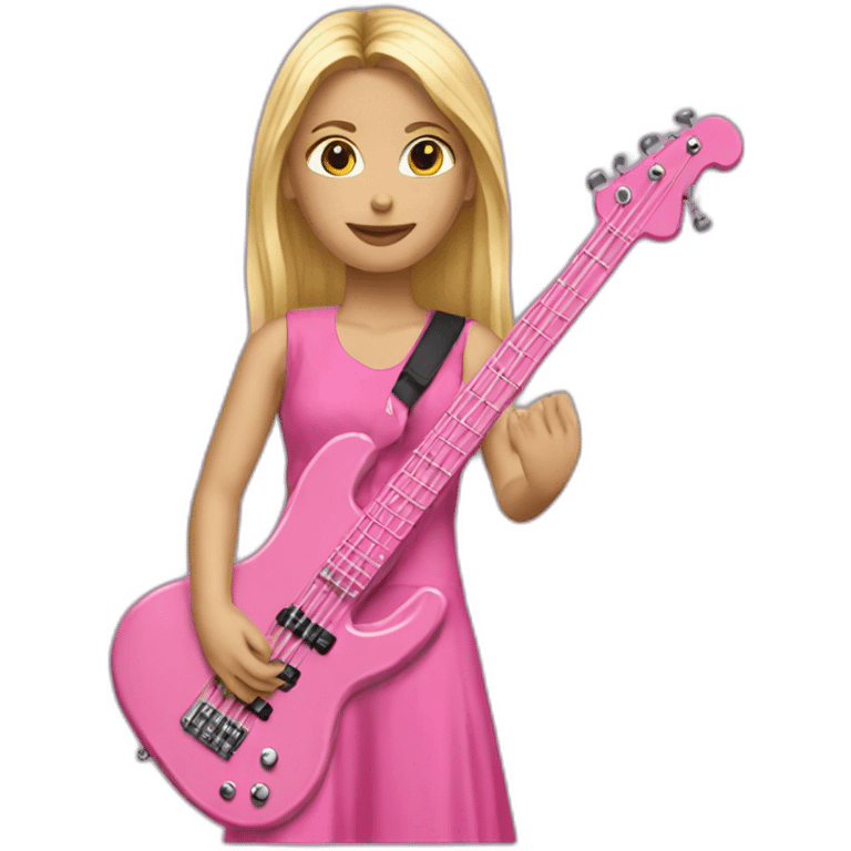 long-blond-bassguitar-player-pink-clothes-pink emoji