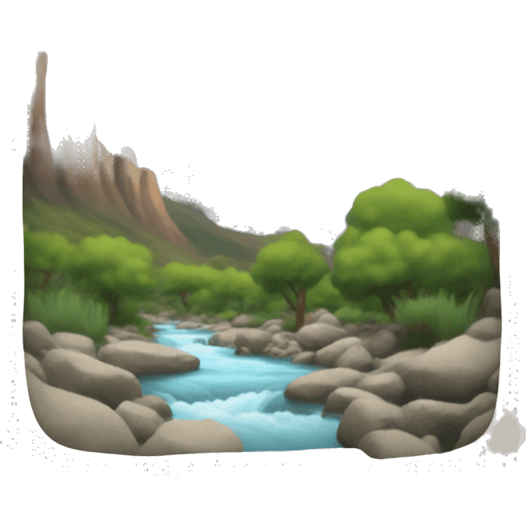 Creek and mountains  emoji