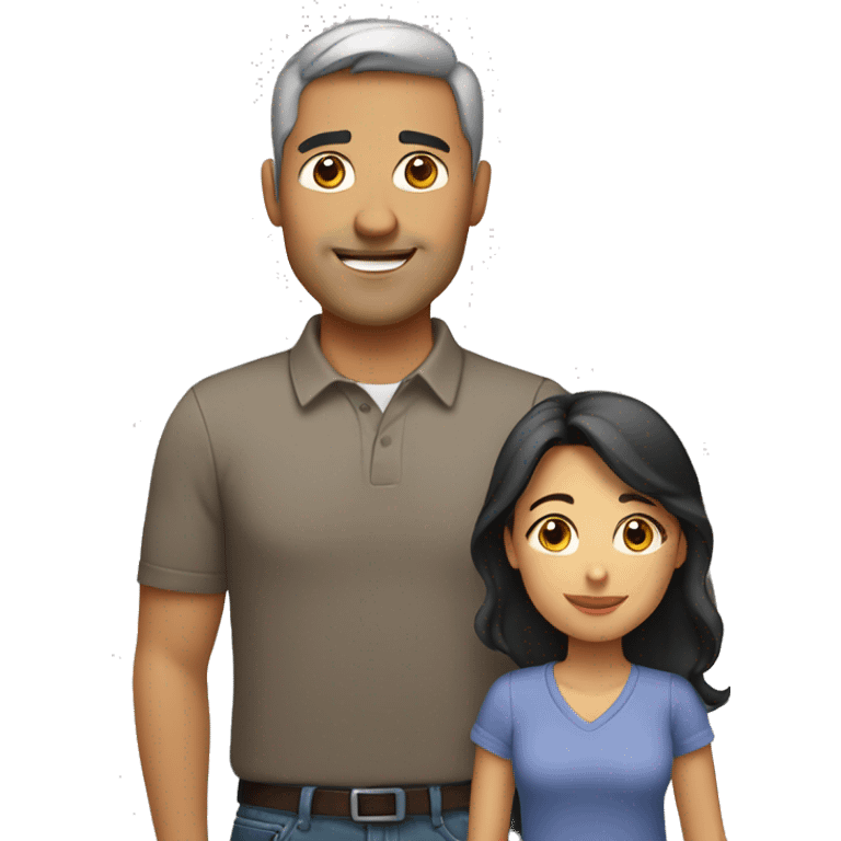 Caucasian dad,Hispanic mom, Hispanic daughter emoji