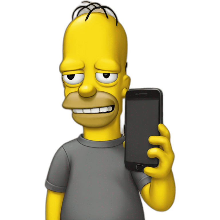 simpsons with phone emoji