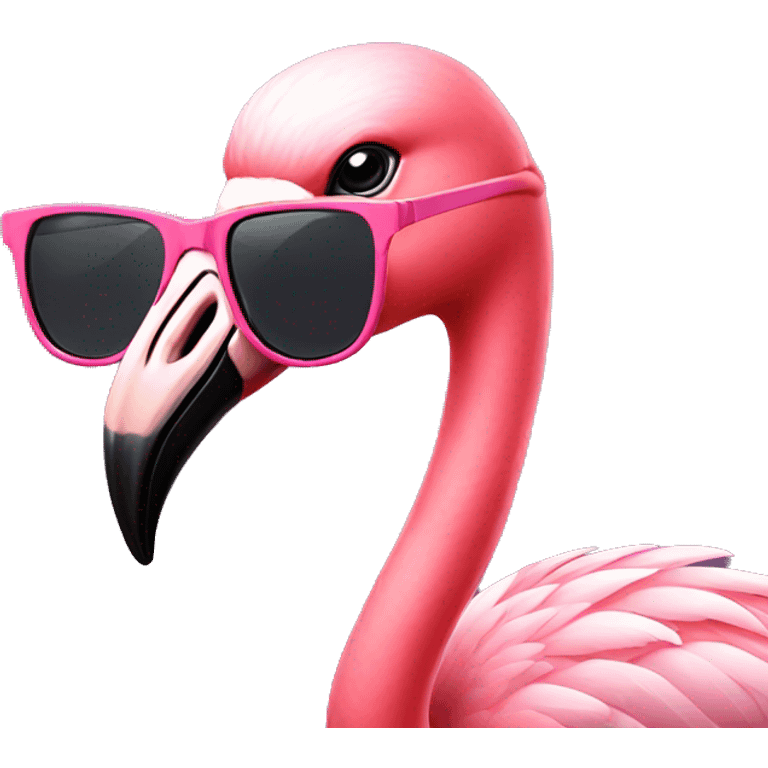 Flamingo wearing sunglasses emoji