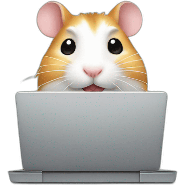 cool hamster laptop office worker emoji