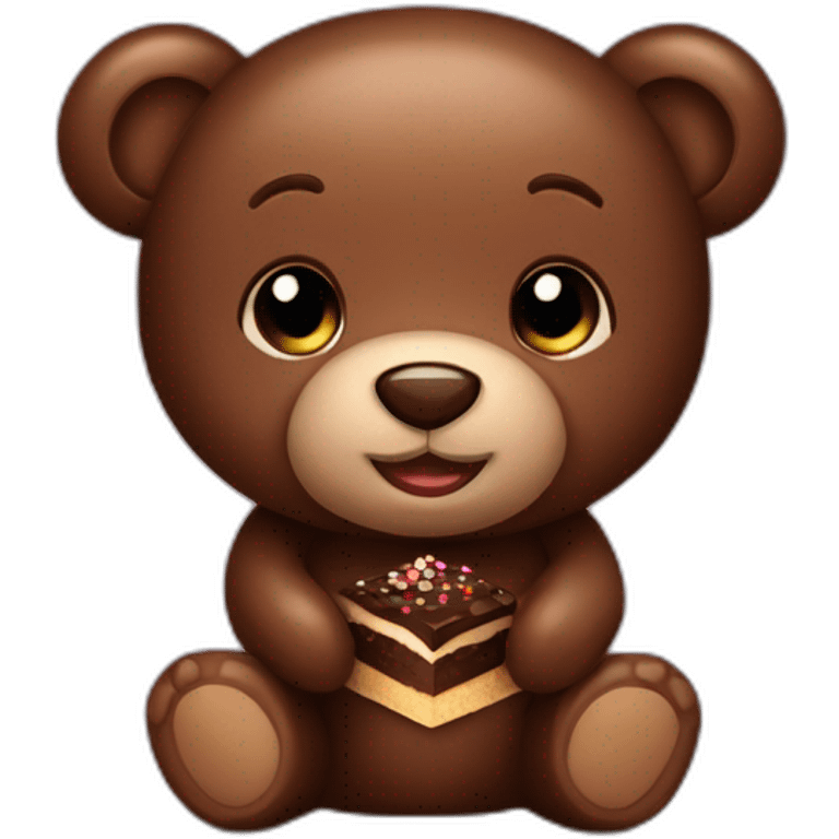 Teddy bear whit choclate emoji