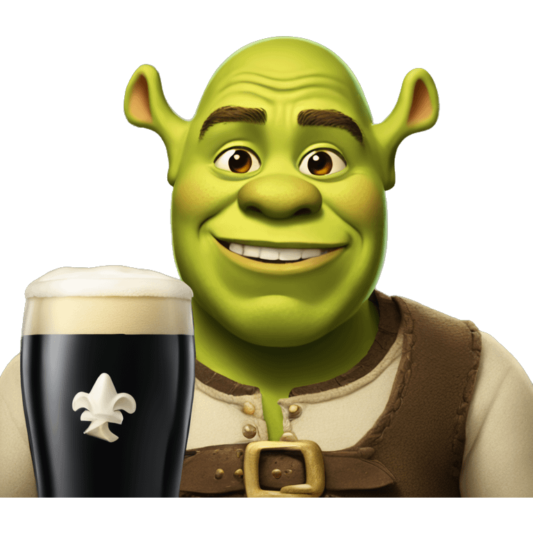 Shrek drinking Guinness emoji