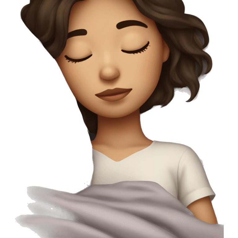 Brunette girl sleeping emoji