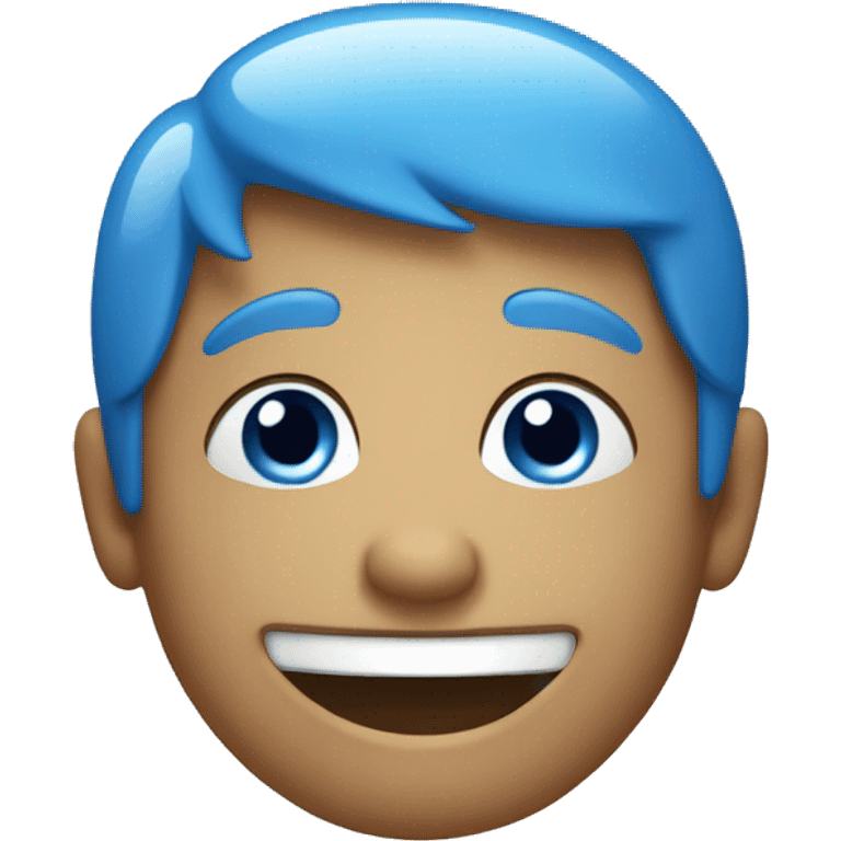 blue happy face emoji