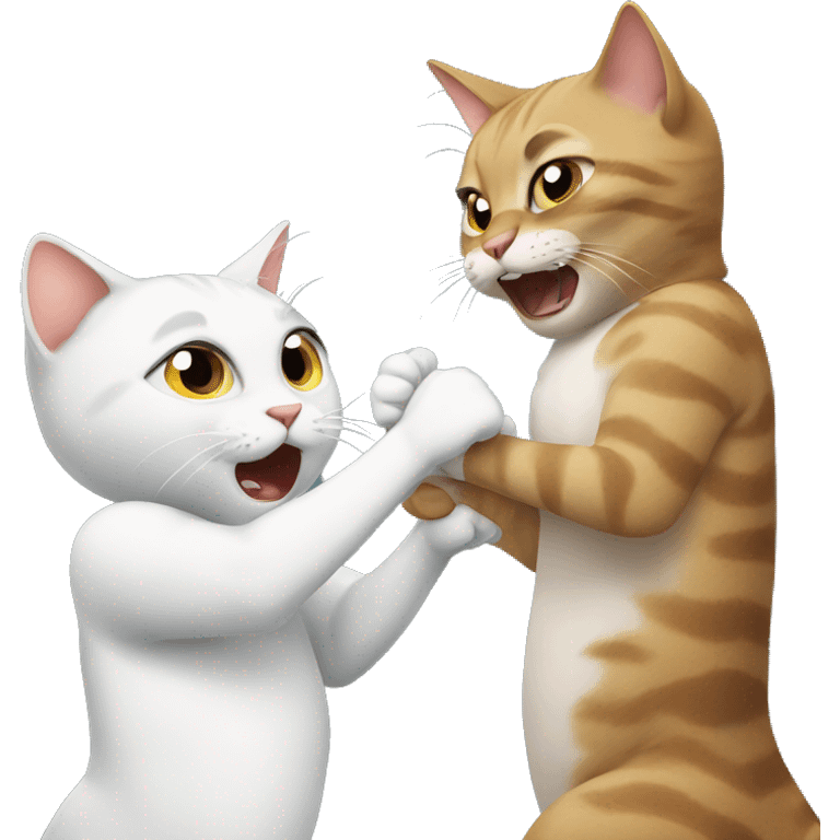 Cats fighting emoji