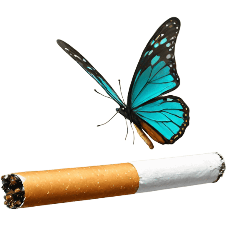 cigarette and butterfly emoji