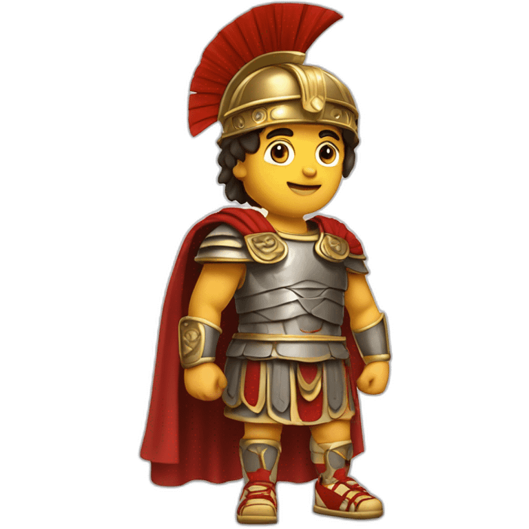 Roman imperator wearing running shoes and hytradation bag emoji