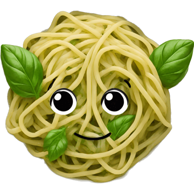 Spaghetti with basil pesto  emoji