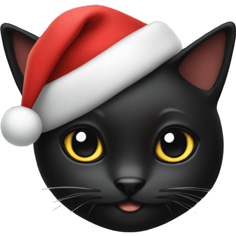 Black cat with Christmas hat  emoji