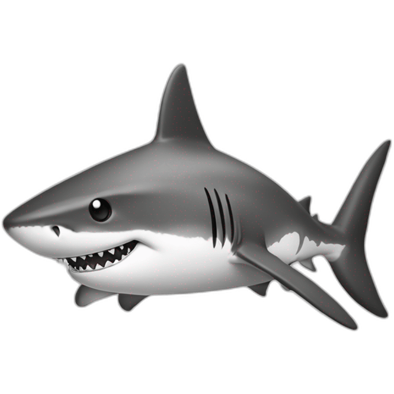 shark standing, a (camouflage cap) on its head,black and white,cartoon,sketched,sketch emoji