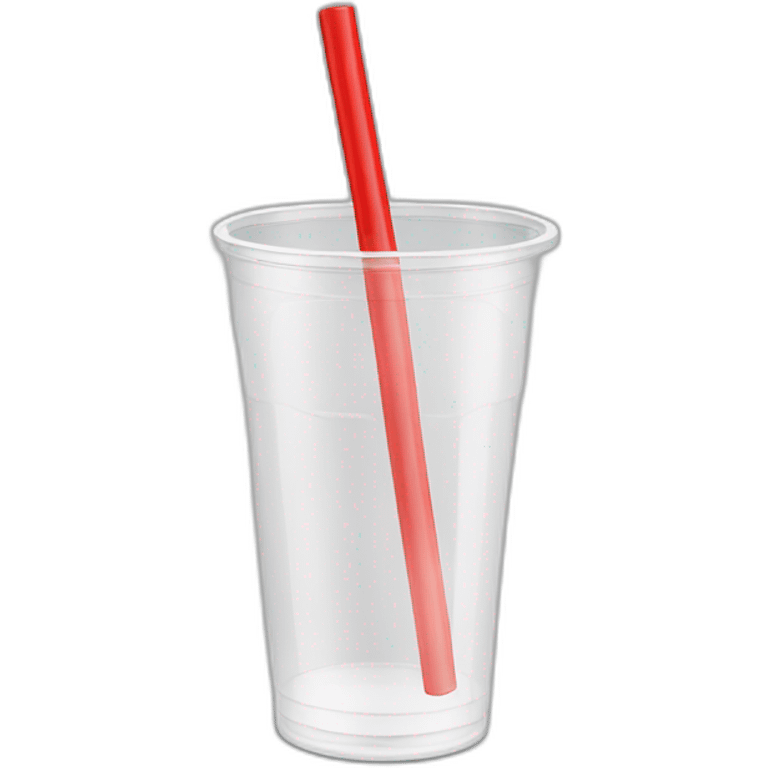 plastic straw red and white, no glass, white background emoji