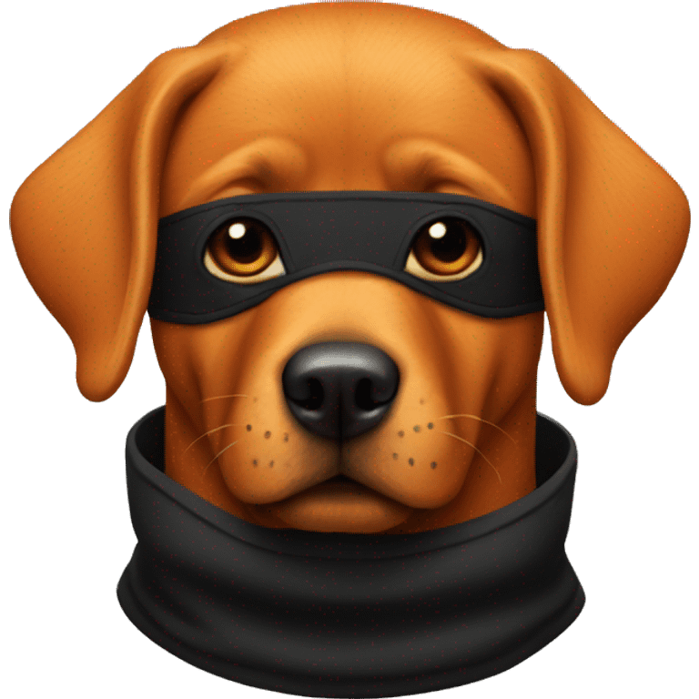 ORANGE dog with BLACK balaclava emoji