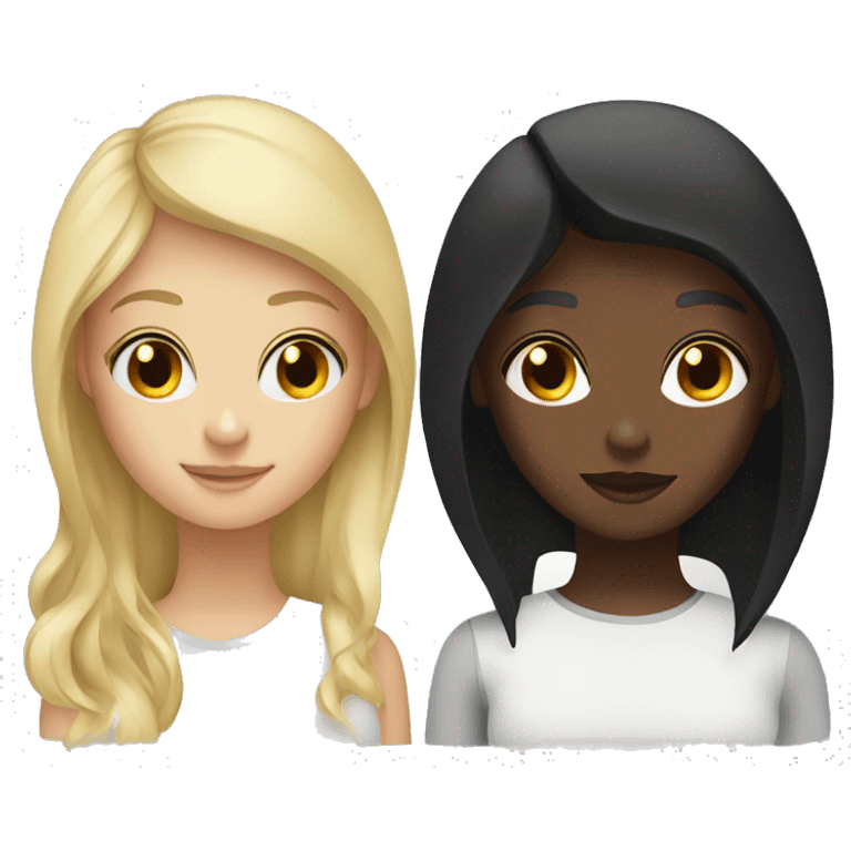 blonde and black haired girls emoji