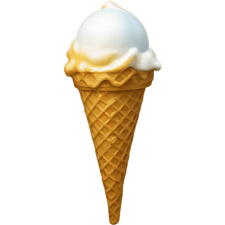 opal Crystal ice cream scoop on gold waffle cone emoji