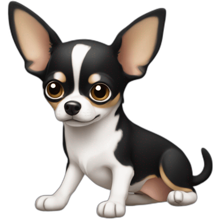 chihuahua black and white emoji