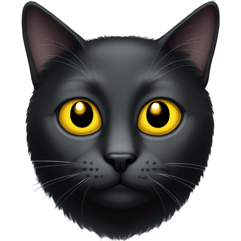 Black cat with yellow eyes emoji