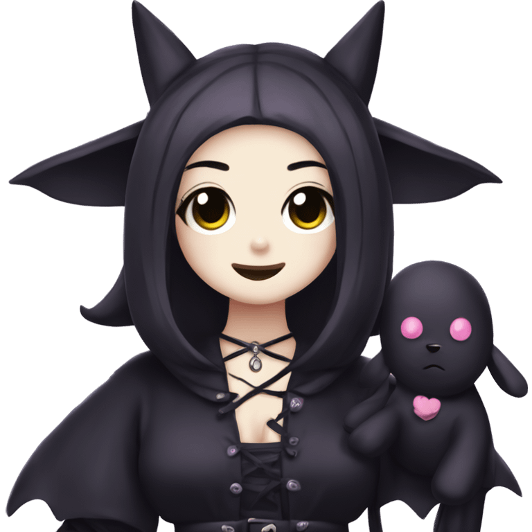 Kuromi in goth clothes  emoji