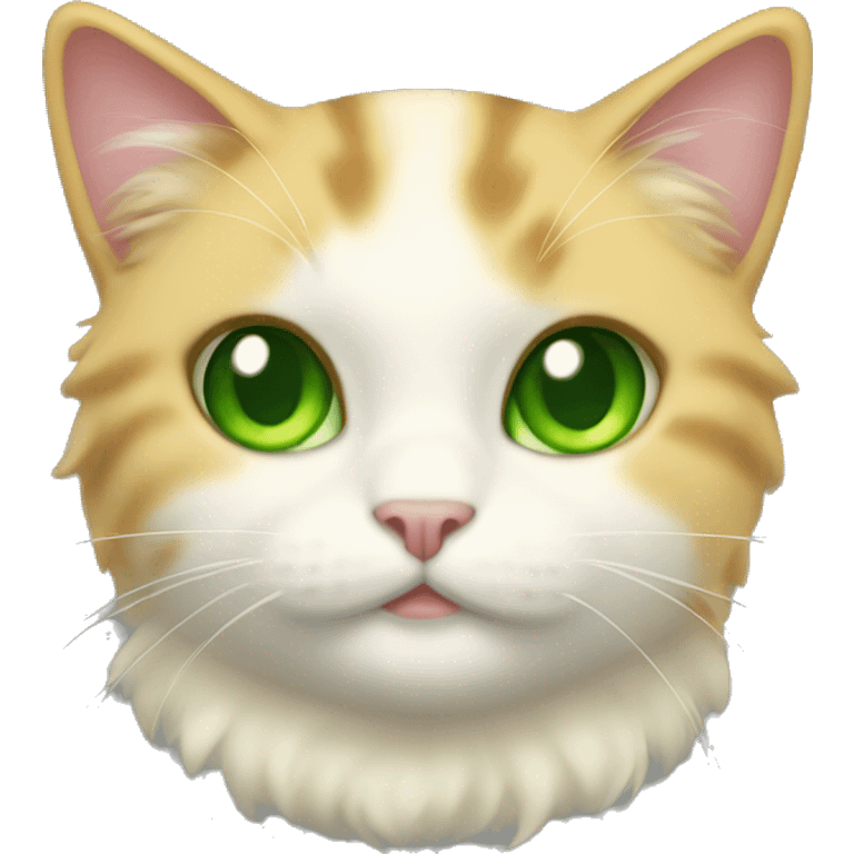 Butter cat with green eyes fluffy emoji