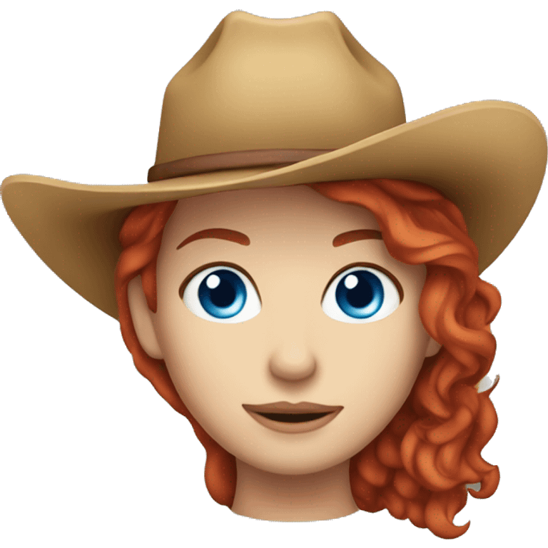 red head blue eyes cowgirl  emoji