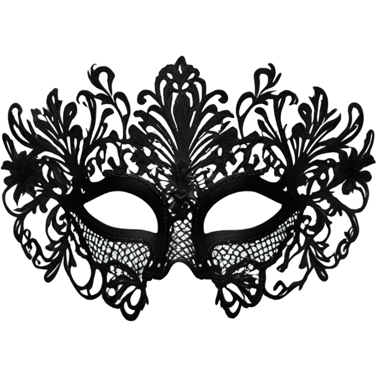 black lace masquerade mask emoji