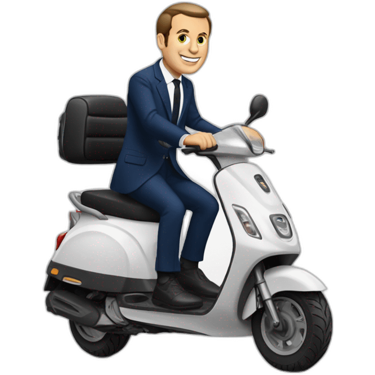 Macron sur un scooter emoji