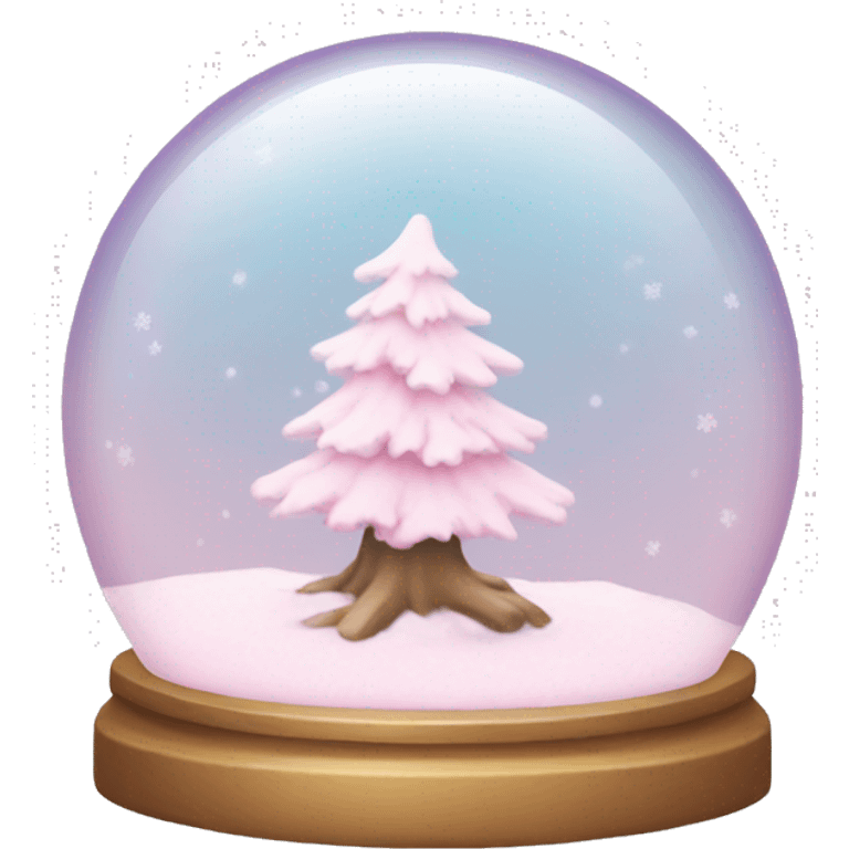 Pastel pink snow globe emoji