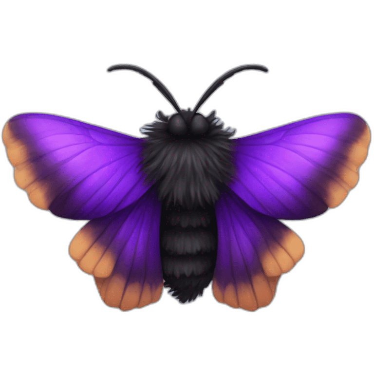 Black and purple fluffy moth emoji