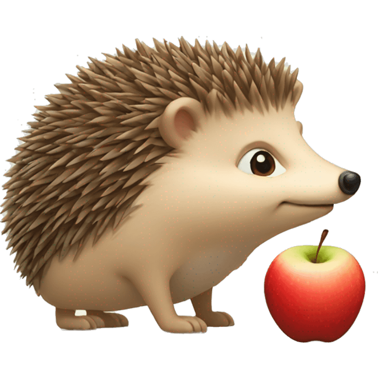 hedgehog with an apple emoji