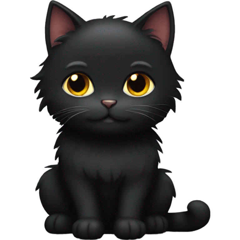 Fluffy black cat emoji